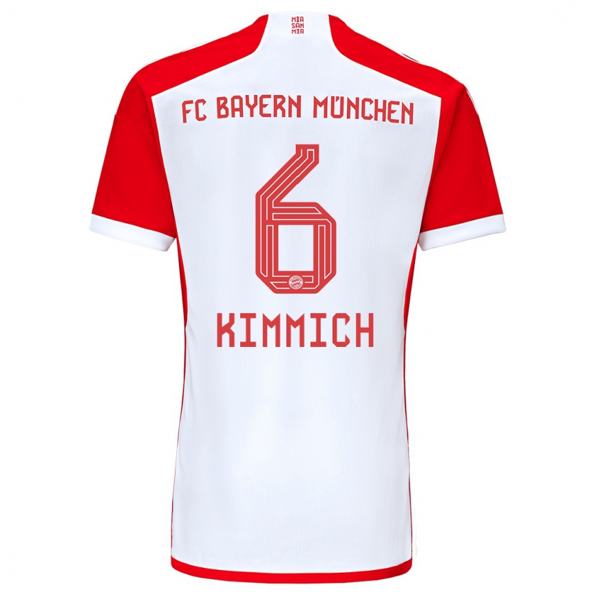キッズフットボールヨシュア・キミッヒ#6赤白ホームシャツ2023/24ジャージーユニフォーム