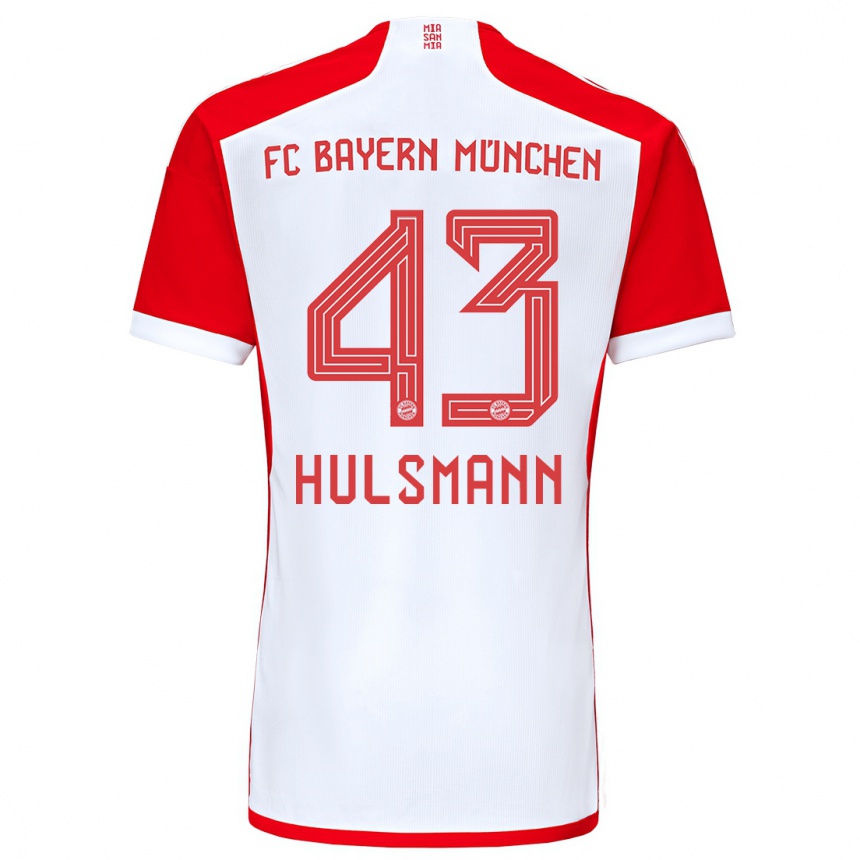 キッズフットボールトム・ハルスマン#43赤白ホームシャツ2023/24ジャージーユニフォーム
