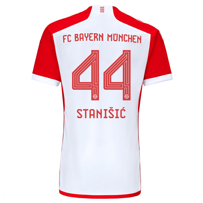 キッズフットボールヨシプ・スタニシッチ#44赤白ホームシャツ2023/24ジャージーユニフォーム