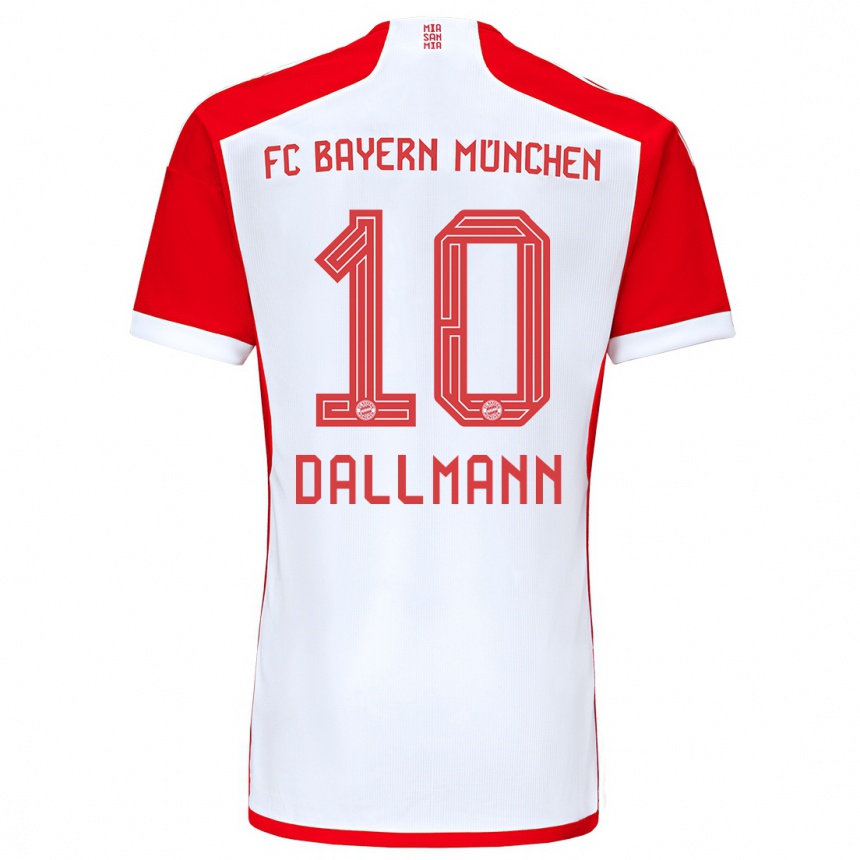 キッズフットボールリンダ・ダルマン#10赤白ホームシャツ2023/24ジャージーユニフォーム