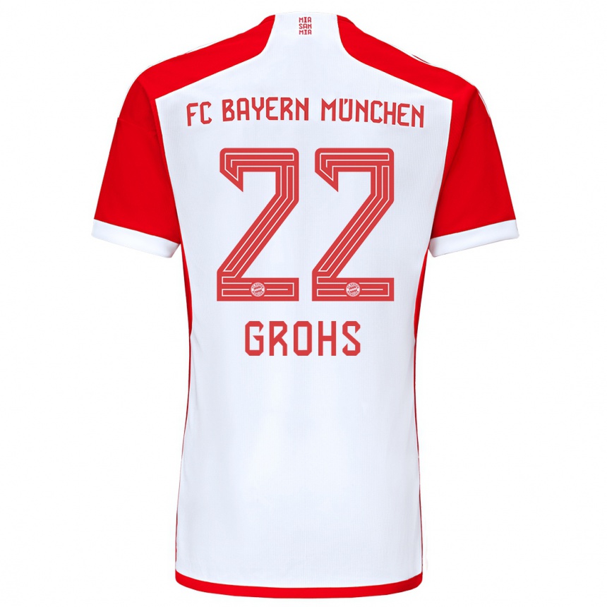 キッズフットボールマリア・ルイサ・グロース#22赤白ホームシャツ2023/24ジャージーユニフォーム