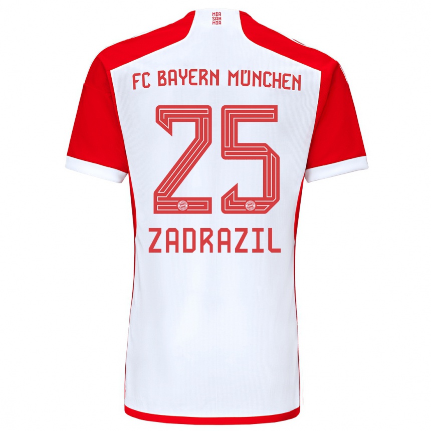 キッズフットボールサラ・ザドラジル#25赤白ホームシャツ2023/24ジャージーユニフォーム