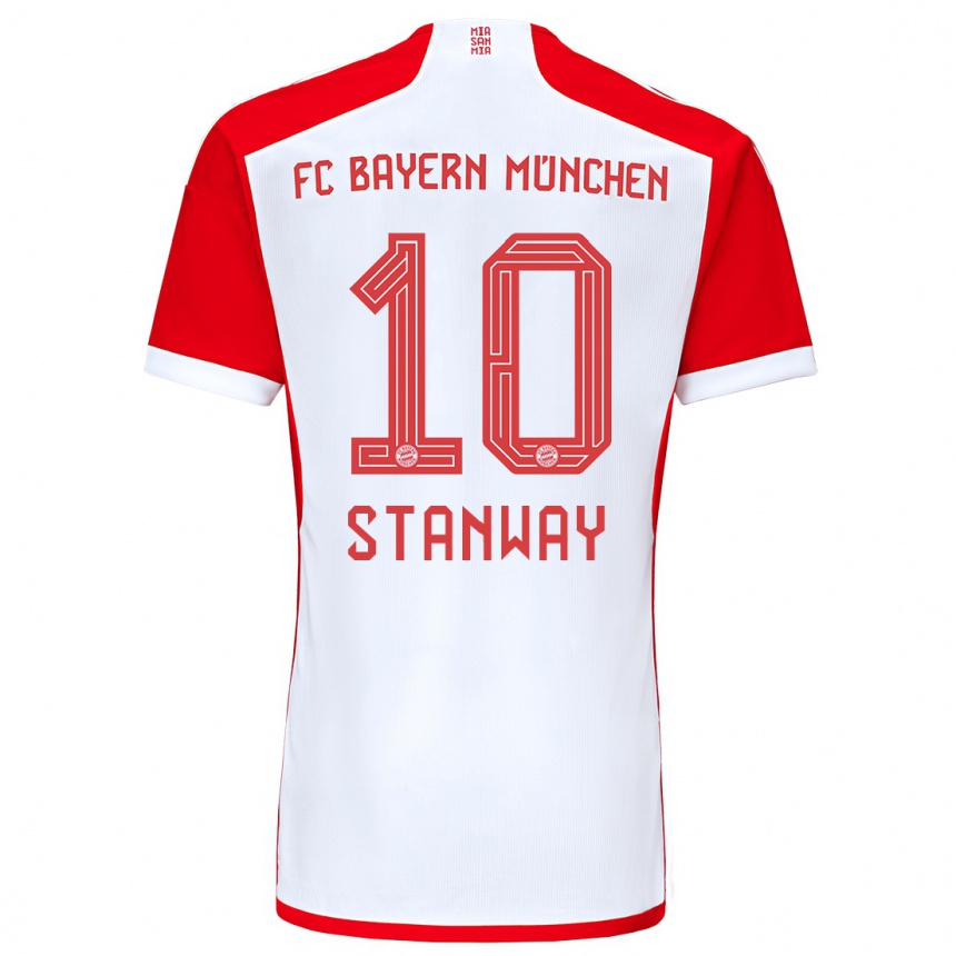キッズフットボールジョージア・スタンウェー#10赤白ホームシャツ2023/24ジャージーユニフォーム