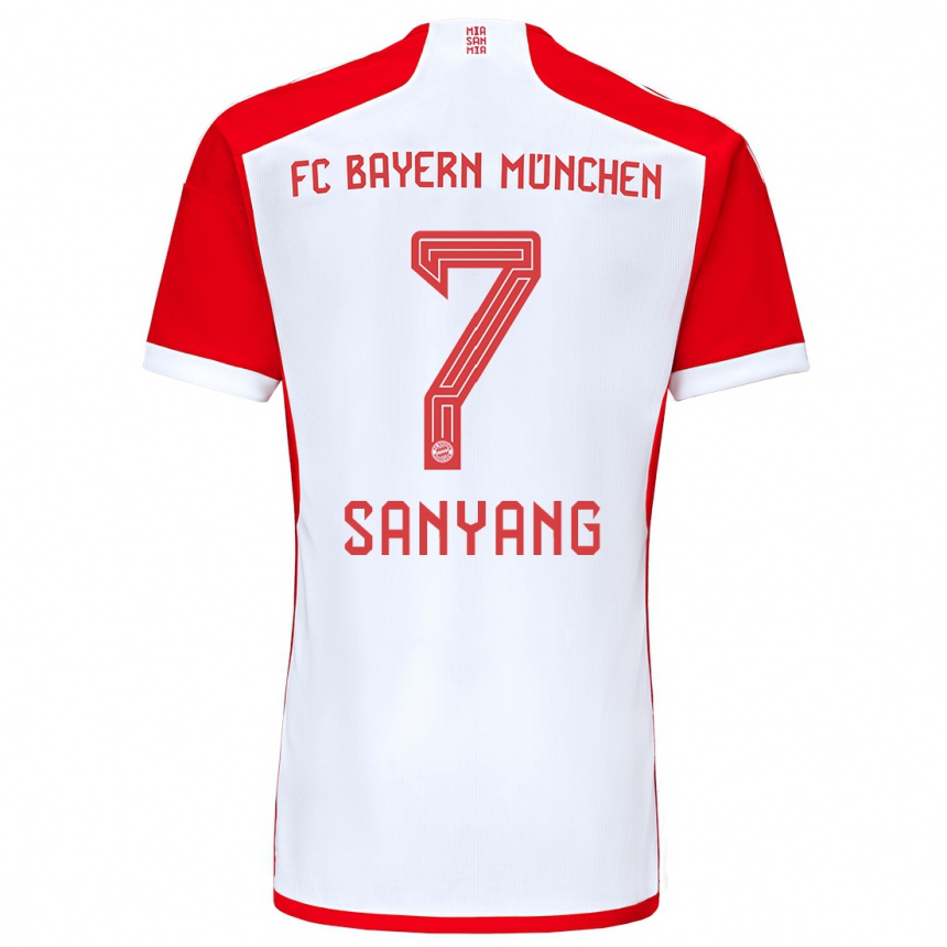 キッズフットボールMamin Sanyang#7赤白ホームシャツ2023/24ジャージーユニフォーム