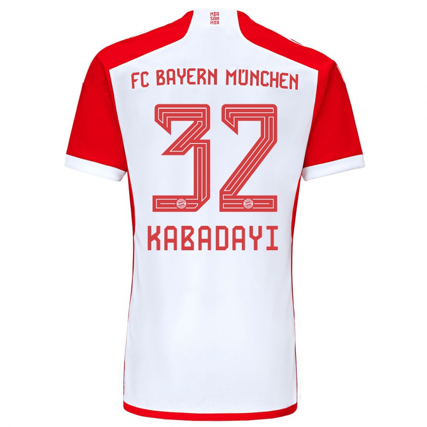 キッズフットボールユスフ・カバダイ#32赤白ホームシャツ2023/24ジャージーユニフォーム