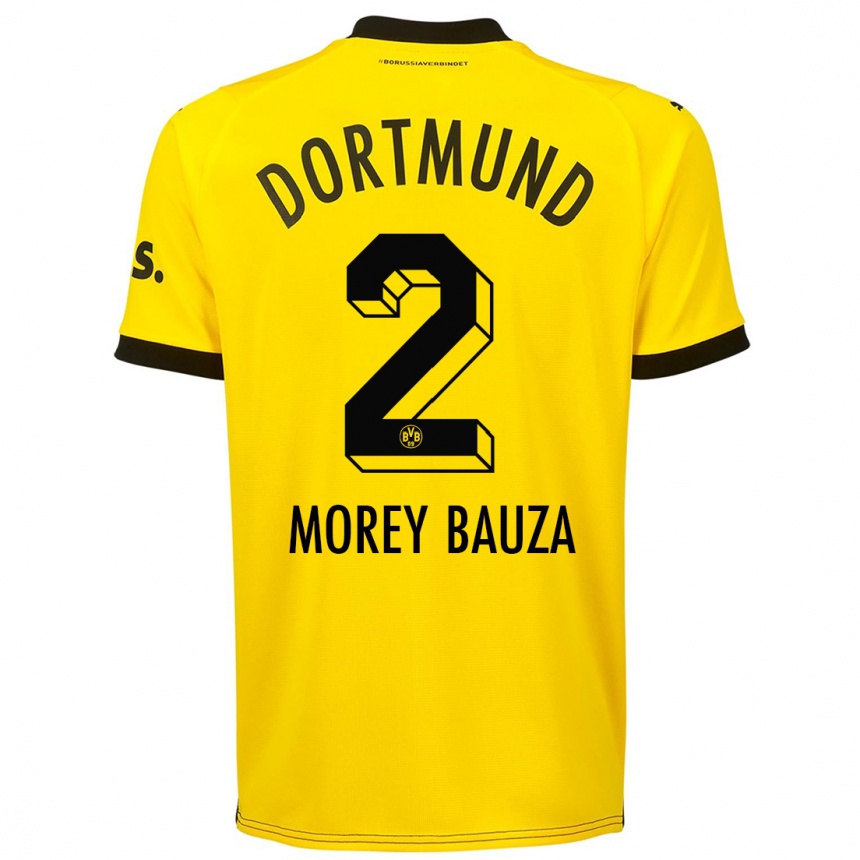キッズフットボールマテウ・モリー#2黄色ホームシャツ2023/24ジャージーユニフォーム