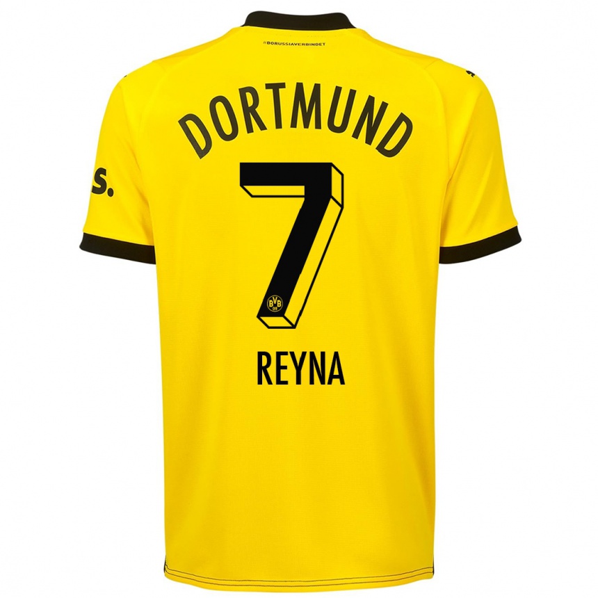 キッズフットボールジョバンニ・レイナ#7黄色ホームシャツ2023/24ジャージーユニフォーム