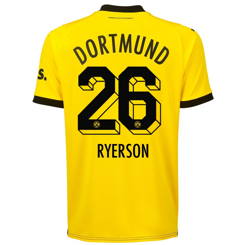 キッズフットボールユリアン・リエルソン#26黄色ホームシャツ2023/24ジャージーユニフォーム