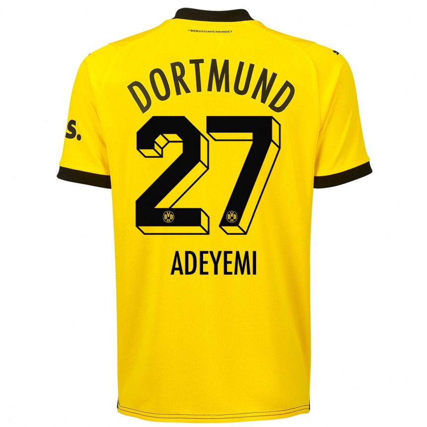 キッズフットボールカリム・アデイェミ#27黄色ホームシャツ2023/24ジャージーユニフォーム