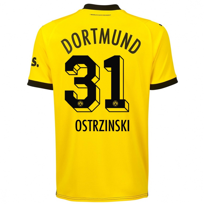 キッズフットボールサイラス・オスタジンスキー#31黄色ホームシャツ2023/24ジャージーユニフォーム