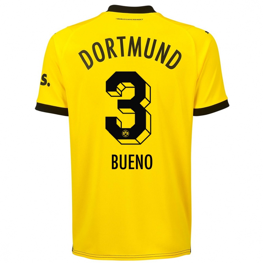 キッズフットボールギジェ・ブエノ#3黄色ホームシャツ2023/24ジャージーユニフォーム