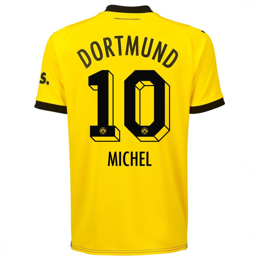 キッズフットボールファルコ・ミシェル#10黄色ホームシャツ2023/24ジャージーユニフォーム