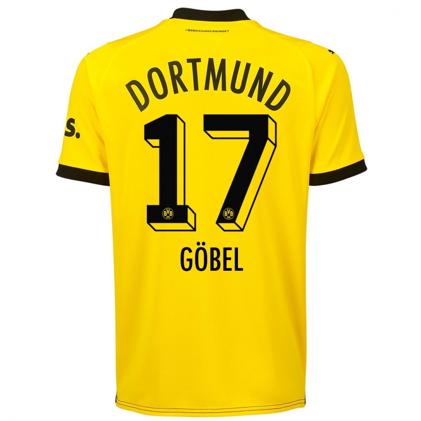 キッズフットボールパトリック・ゲーベル#17黄色ホームシャツ2023/24ジャージーユニフォーム