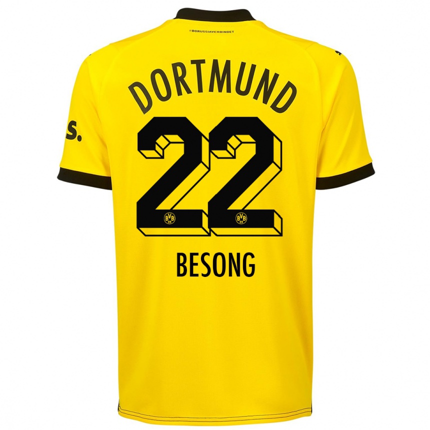 キッズフットボールポール・フィリップ・ベソン#22黄色ホームシャツ2023/24ジャージーユニフォーム