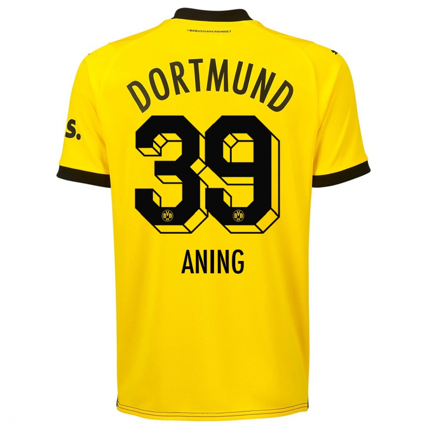 キッズフットボールプリンス・アニング#39黄色ホームシャツ2023/24ジャージーユニフォーム