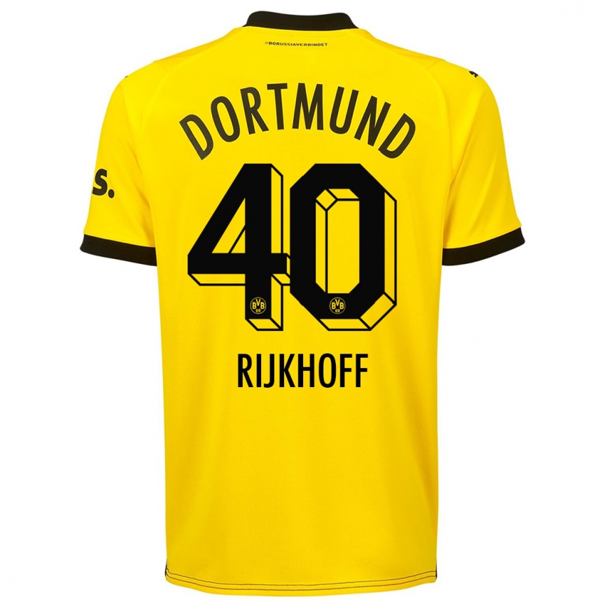 キッズフットボールジュリアン・ライコフ#40黄色ホームシャツ2023/24ジャージーユニフォーム