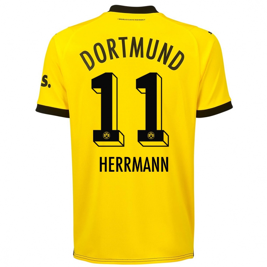 キッズフットボールチャールズ・ハーマン#11黄色ホームシャツ2023/24ジャージーユニフォーム