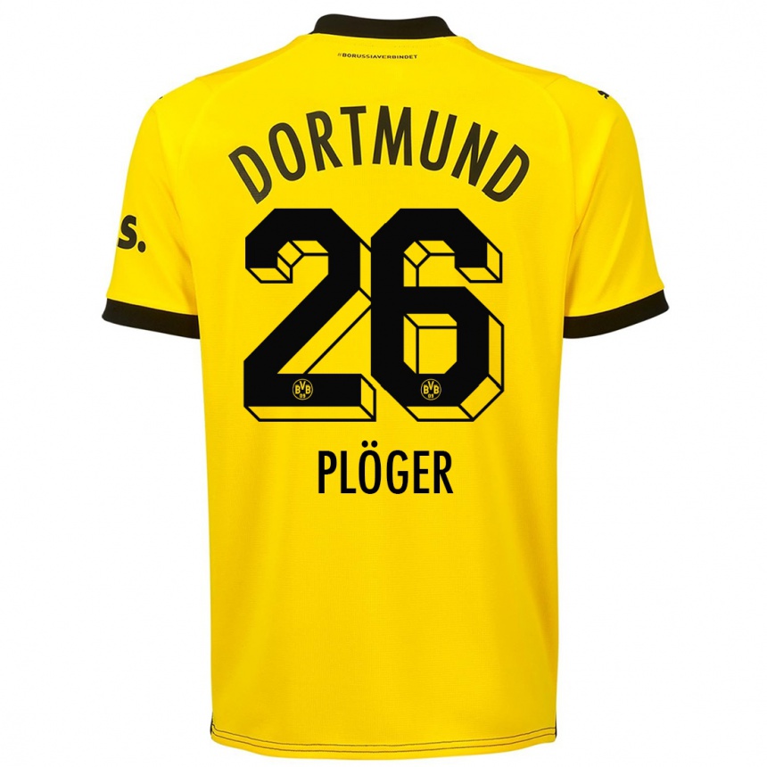 キッズフットボールダスティン・プローガー#26黄色ホームシャツ2023/24ジャージーユニフォーム