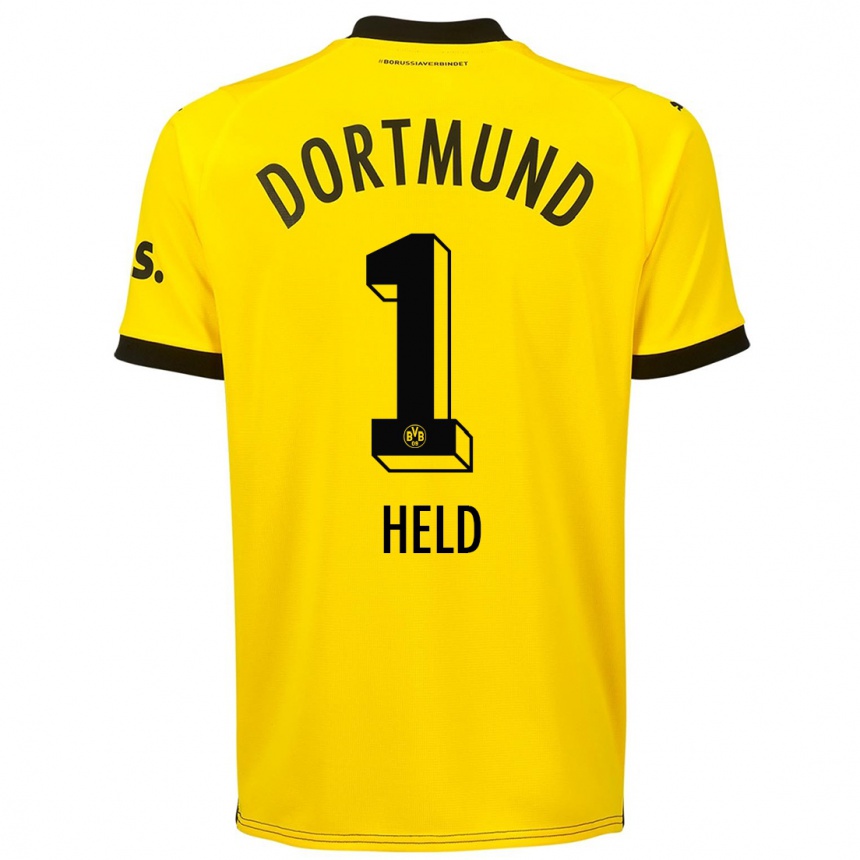 キッズフットボールアーロン・ヘルド#1黄色ホームシャツ2023/24ジャージーユニフォーム