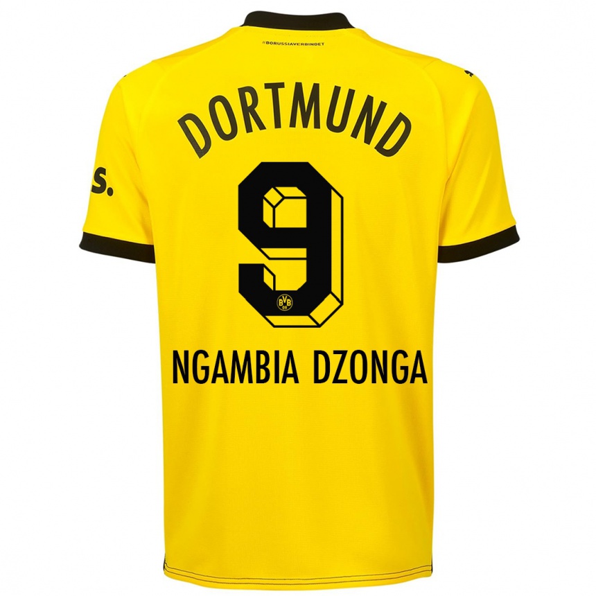 キッズフットボールディエゴ・ンガンビア・ゾンガ#9黄色ホームシャツ2023/24ジャージーユニフォーム