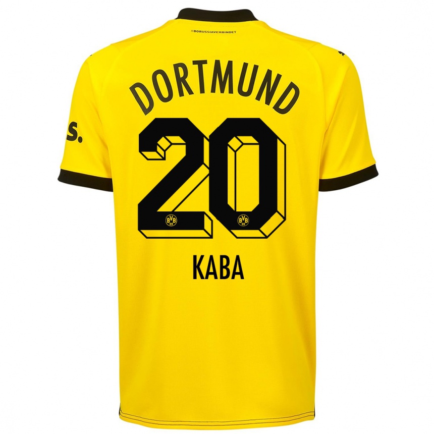 キッズフットボールムサ・カバ#20黄色ホームシャツ2023/24ジャージーユニフォーム