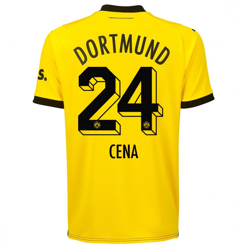 キッズフットボールヴァロン・シナ#24黄色ホームシャツ2023/24ジャージーユニフォーム