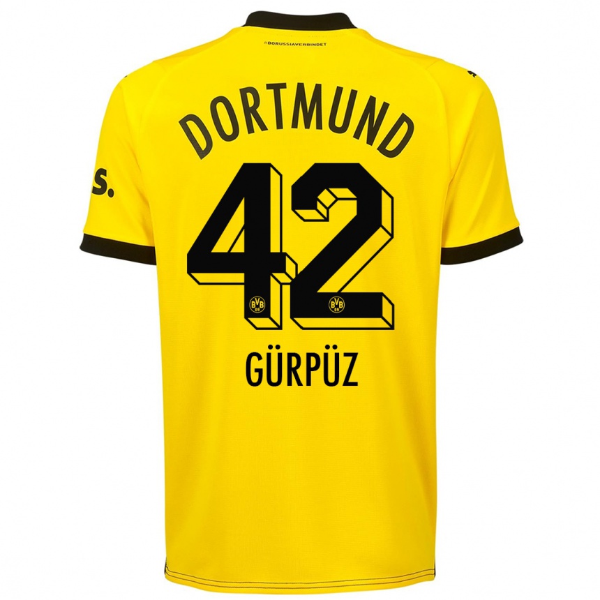 キッズフットボールギョクタン・グルプス#42黄色ホームシャツ2023/24ジャージーユニフォーム
