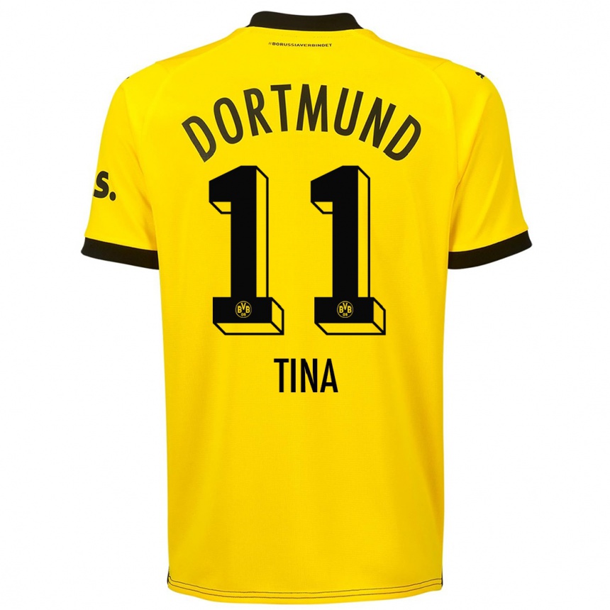キッズフットボールティナ・アブドゥラ#11黄色ホームシャツ2023/24ジャージーユニフォーム