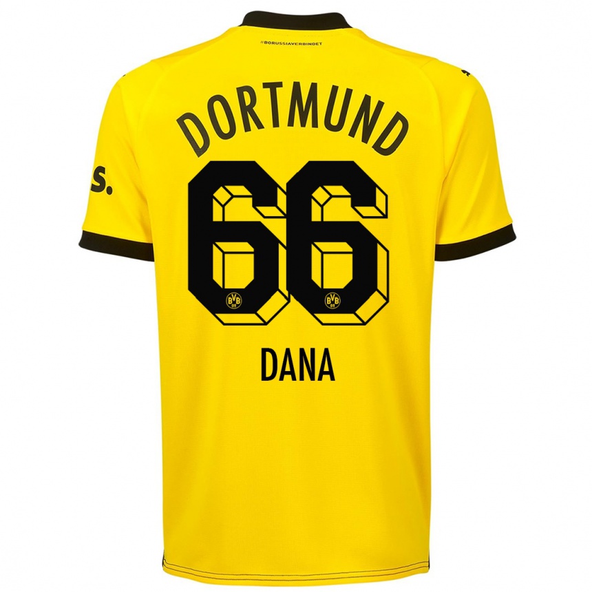 キッズフットボールブレックマン・ダナ#66黄色ホームシャツ2023/24ジャージーユニフォーム