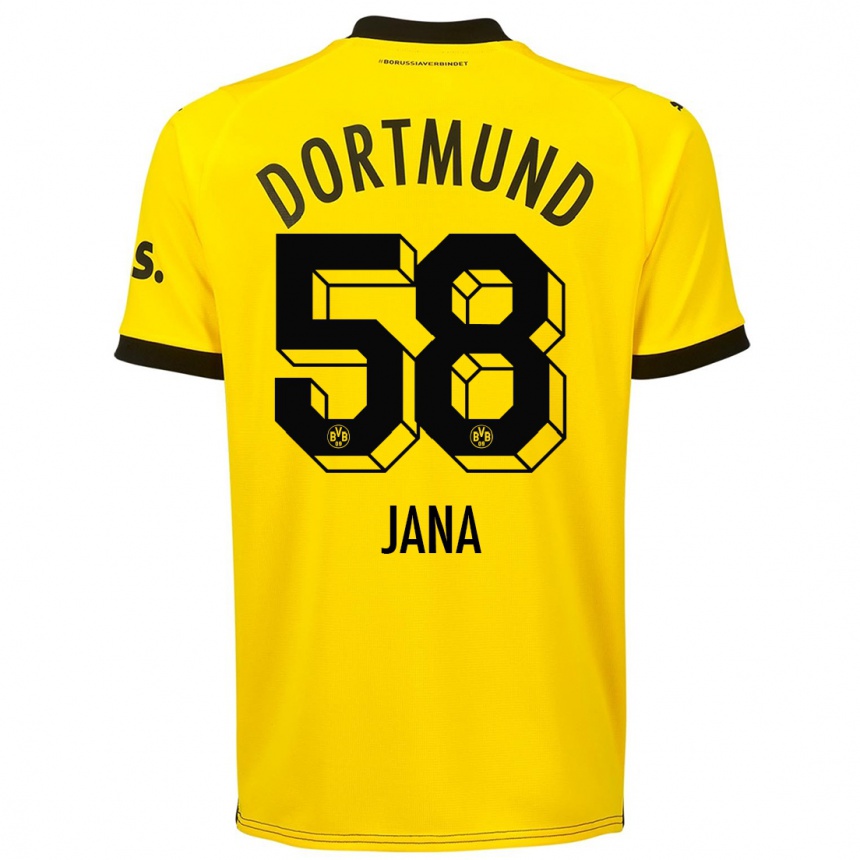 キッズフットボールノードバーグジャナ#58黄色ホームシャツ2023/24ジャージーユニフォーム