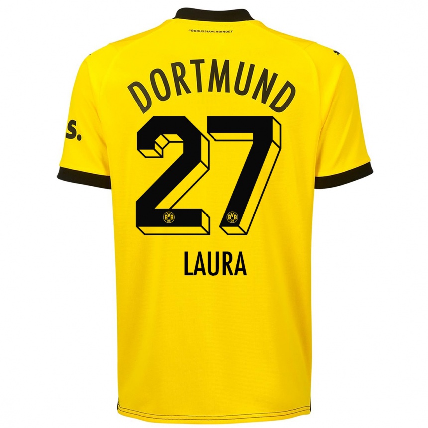 キッズフットボールファンデルハイデンローラ#27黄色ホームシャツ2023/24ジャージーユニフォーム