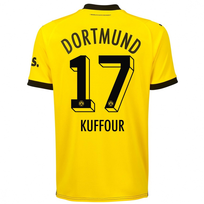 キッズフットボールロイド・アッド・クフォー#17黄色ホームシャツ2023/24ジャージーユニフォーム