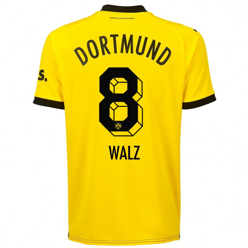 キッズフットボールバスコ・ワルツ#8黄色ホームシャツ2023/24ジャージーユニフォーム