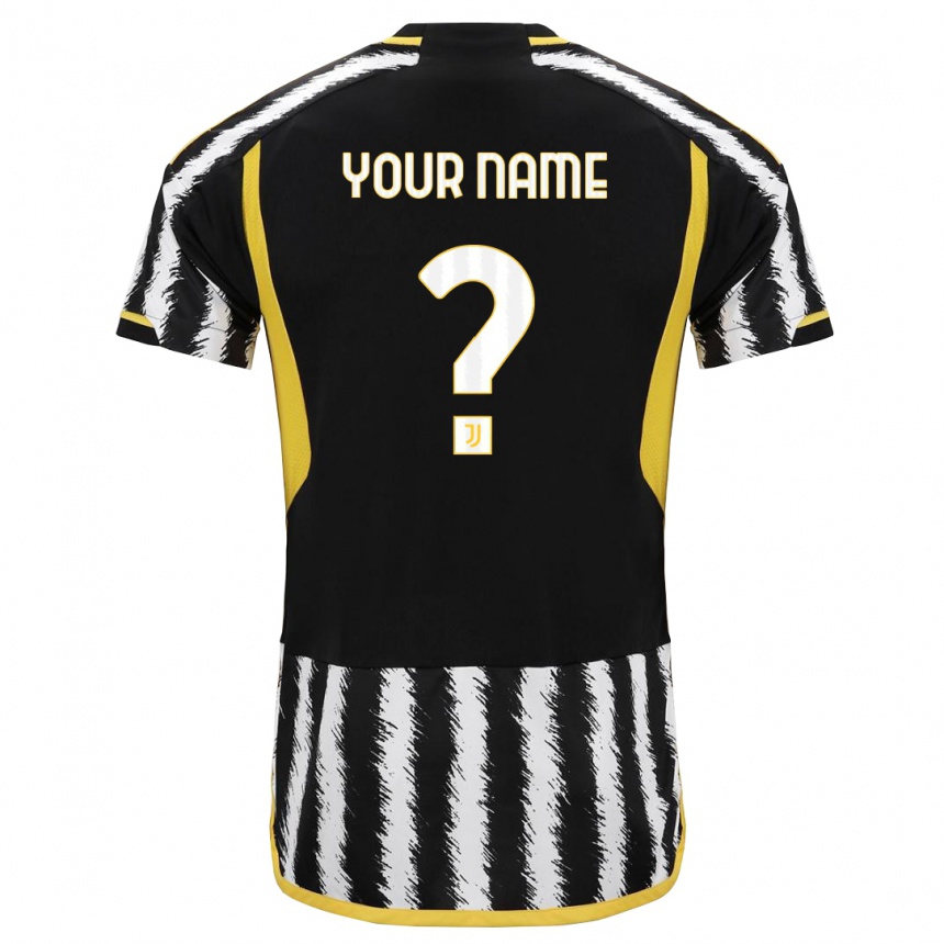 キッズフットボールあなたの名前#0黒、白ホームシャツ2023/24ジャージーユニフォーム