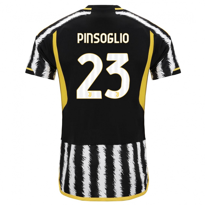 キッズフットボールカルロ・ピンソーリョ#23黒、白ホームシャツ2023/24ジャージーユニフォーム