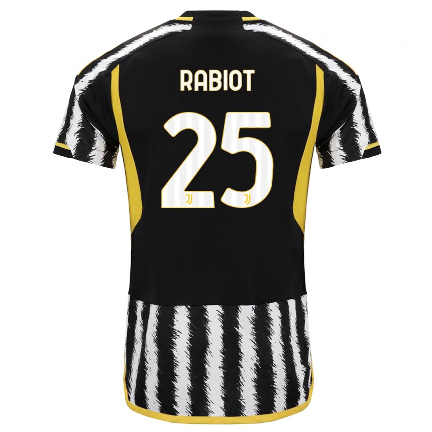 キッズフットボールアドリアン・ラビオ#25黒、白ホームシャツ2023/24ジャージーユニフォーム