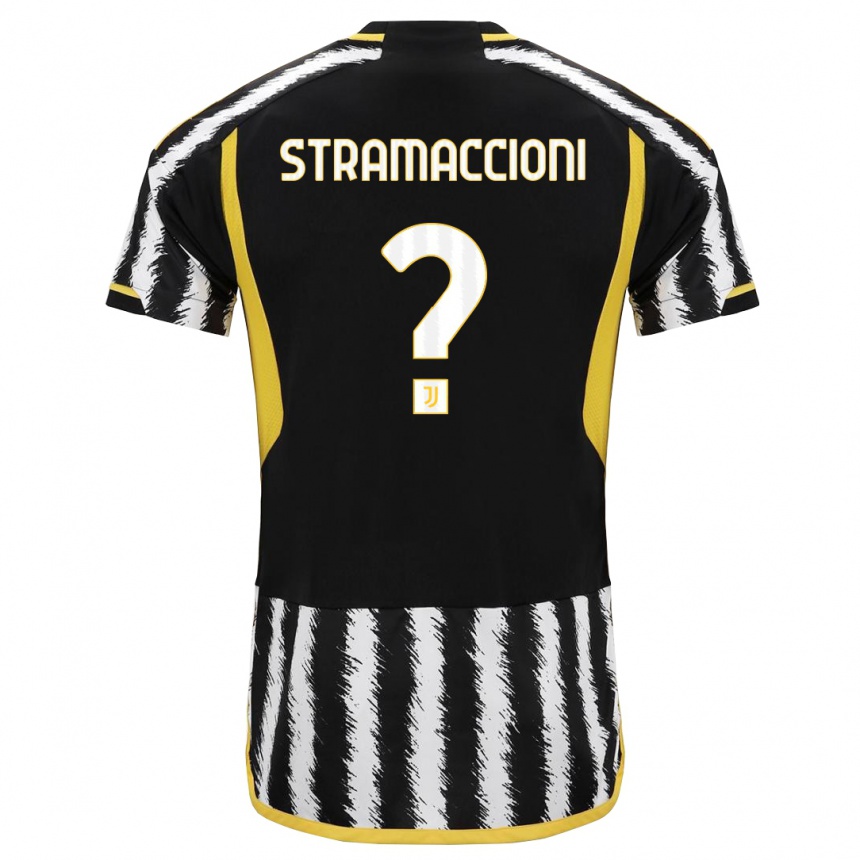 キッズフットボールディエゴ・ストラマッチョーニ#0黒、白ホームシャツ2023/24ジャージーユニフォーム