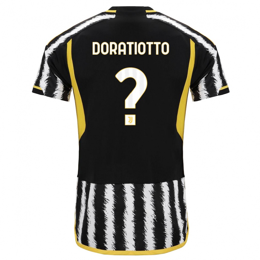 キッズフットボールジュリオ・ドラティオット#0黒、白ホームシャツ2023/24ジャージーユニフォーム