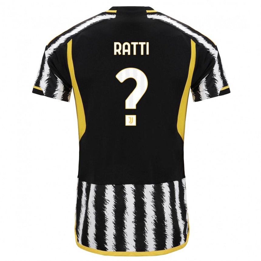 キッズフットボールレオナルド・ラッティ#0黒、白ホームシャツ2023/24ジャージーユニフォーム
