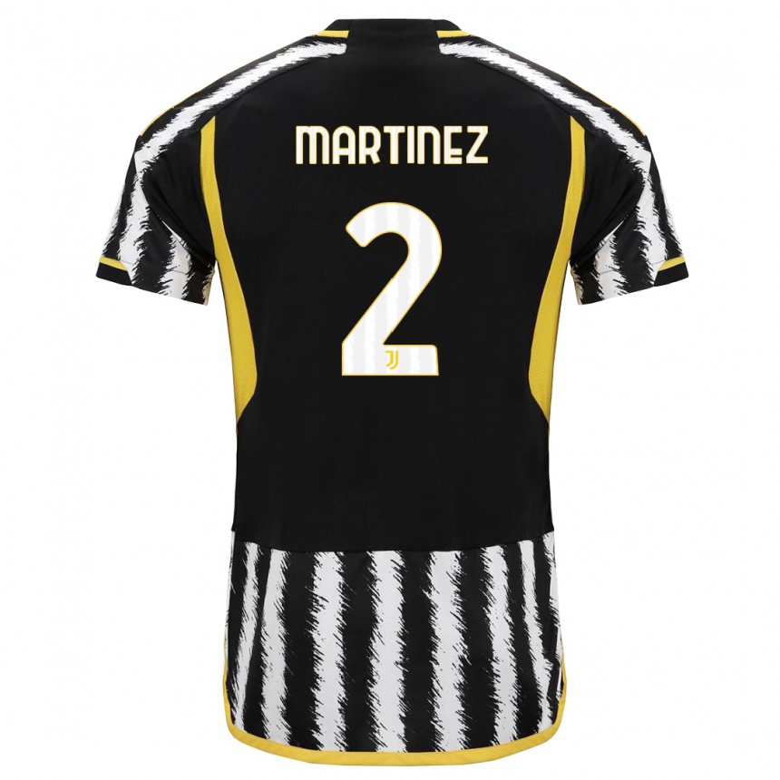 キッズフットボールブルーノ・マルティネス#2黒、白ホームシャツ2023/24ジャージーユニフォーム