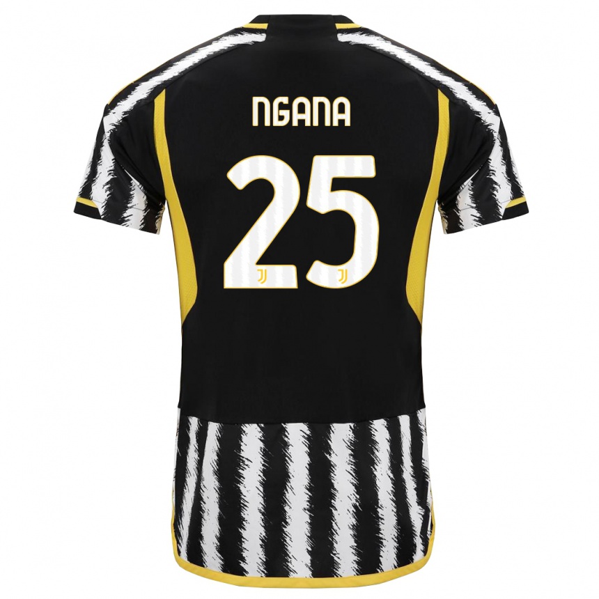 キッズフットボールバルデス・ンガナ#25黒、白ホームシャツ2023/24ジャージーユニフォーム