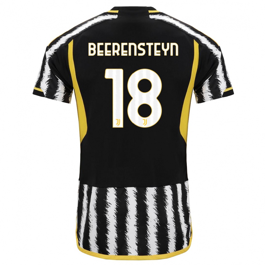 キッズフットボールリネト・ベーレンスタイン#18黒、白ホームシャツ2023/24ジャージーユニフォーム