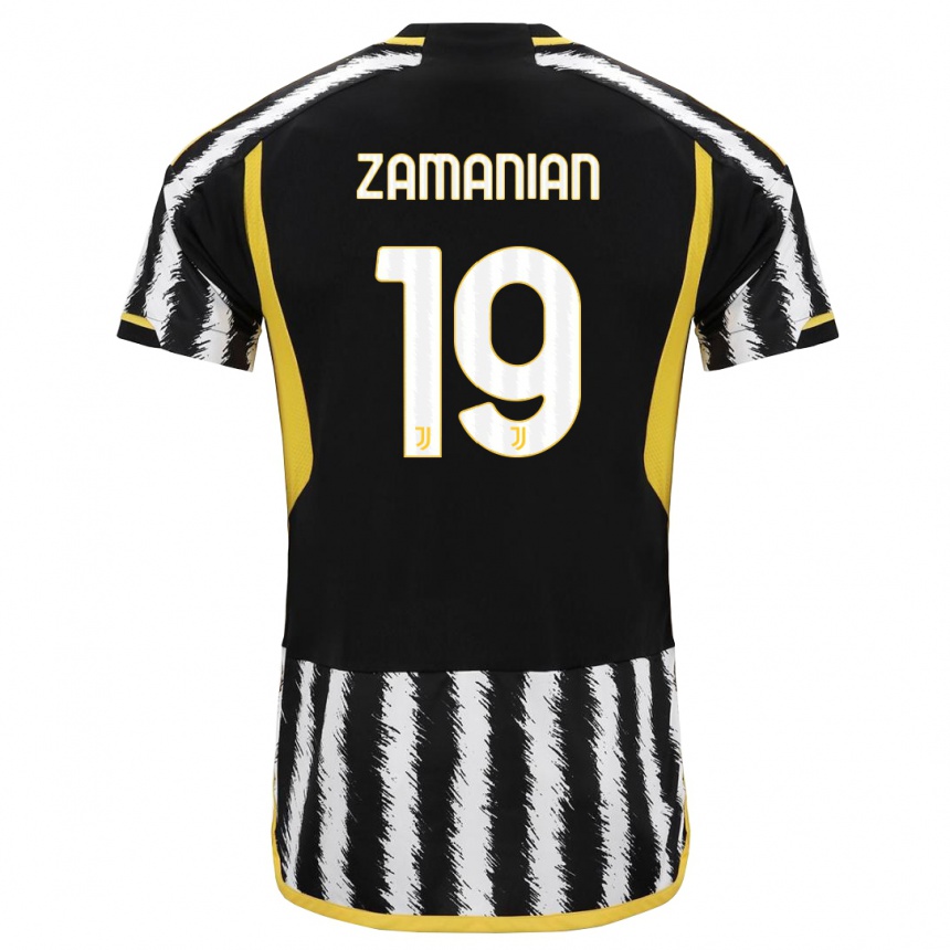 キッズフットボールアナヒタ・ザマニアン#19黒、白ホームシャツ2023/24ジャージーユニフォーム