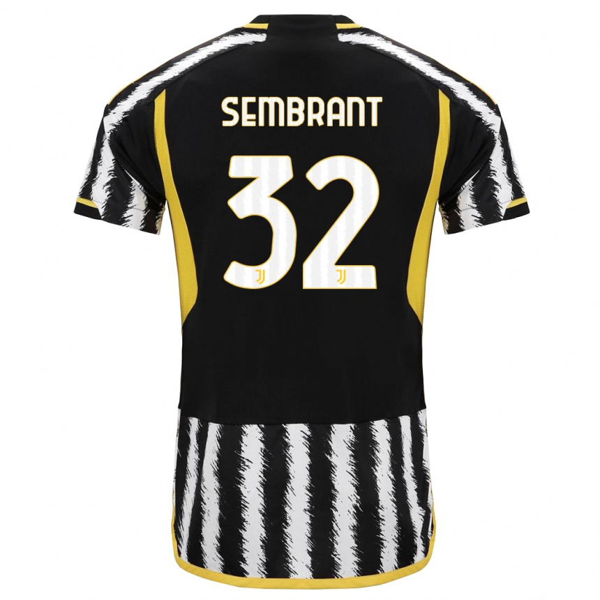 キッズフットボールリンダ・センブラント#32黒、白ホームシャツ2023/24ジャージーユニフォーム