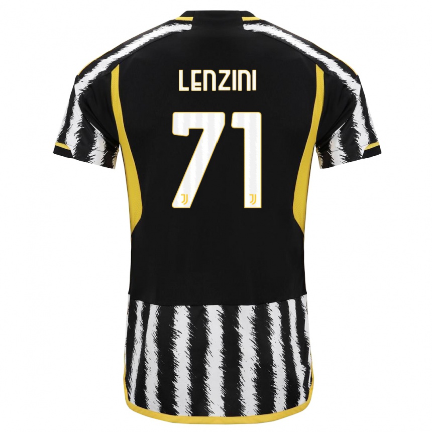 キッズフットボールマルティナ・レンジーニ#71黒、白ホームシャツ2023/24ジャージーユニフォーム