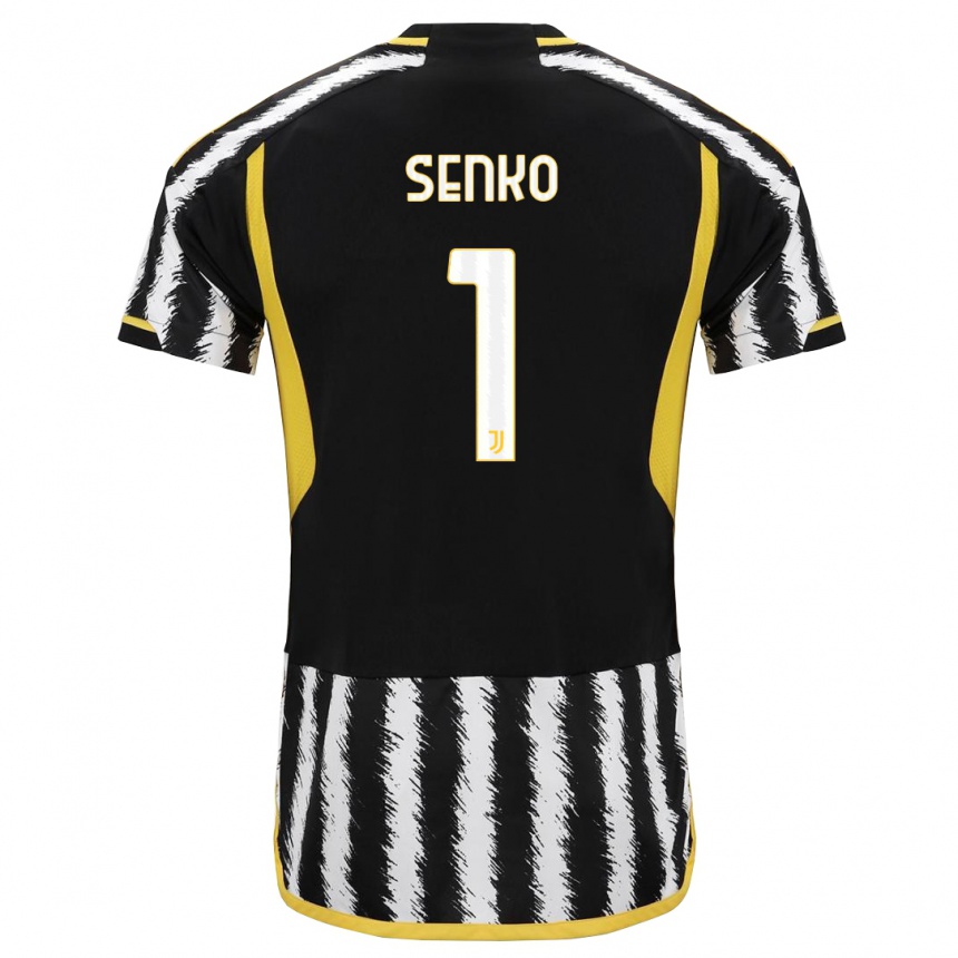 キッズフットボールジョンボル・センコ#1黒、白ホームシャツ2023/24ジャージーユニフォーム
