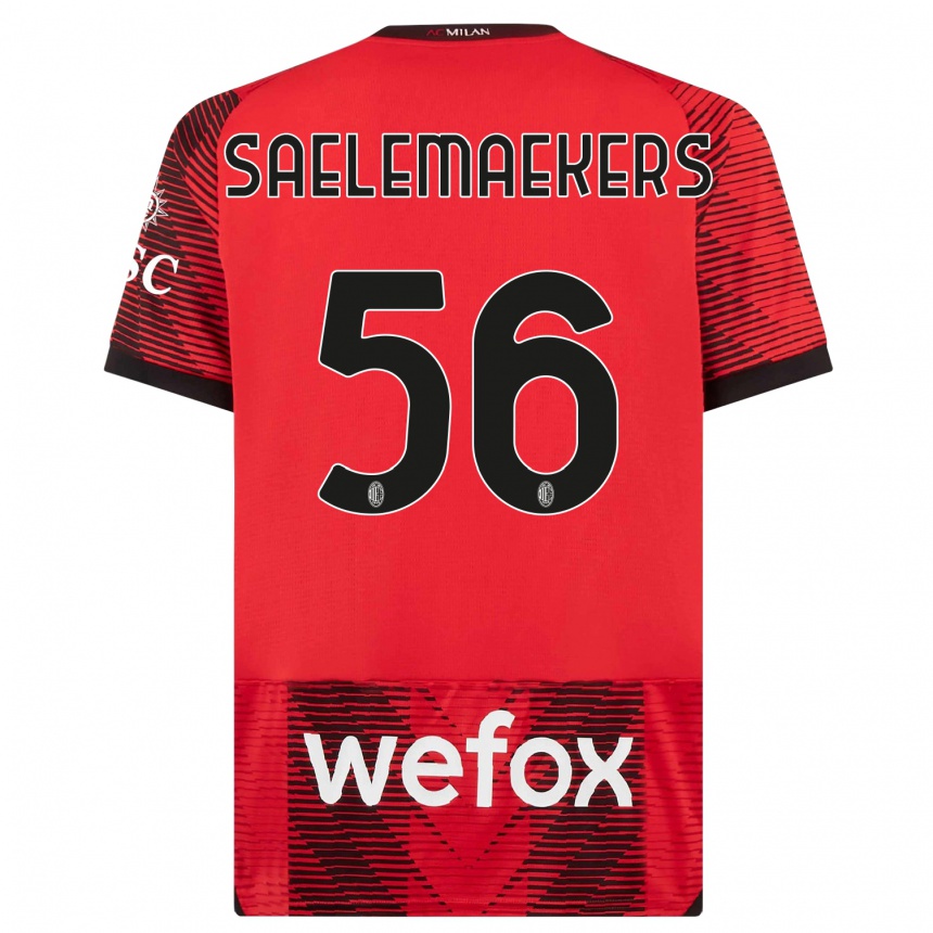 キッズフットボールアレクシス・サレマーカーズ#56赤、黒ホームシャツ2023/24ジャージーユニフォーム