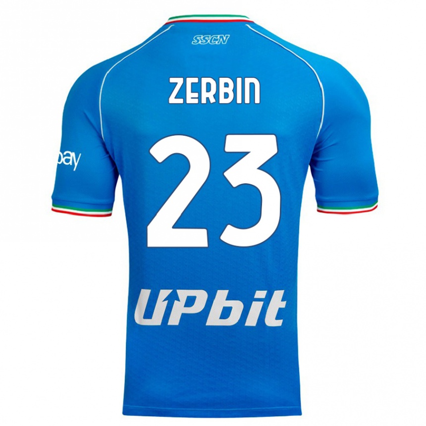 キッズフットボールアレッシオ・ゼルビン#23空色ホームシャツ2023/24ジャージーユニフォーム
