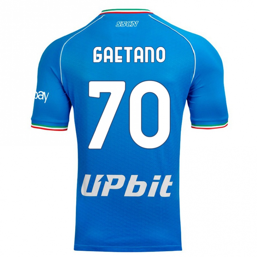 キッズフットボールジャンルカ・ガエターノ#70空色ホームシャツ2023/24ジャージーユニフォーム