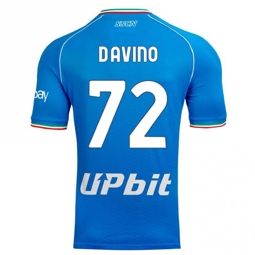キッズフットボールルイージ・ダヴィーノ#72空色ホームシャツ2023/24ジャージーユニフォーム